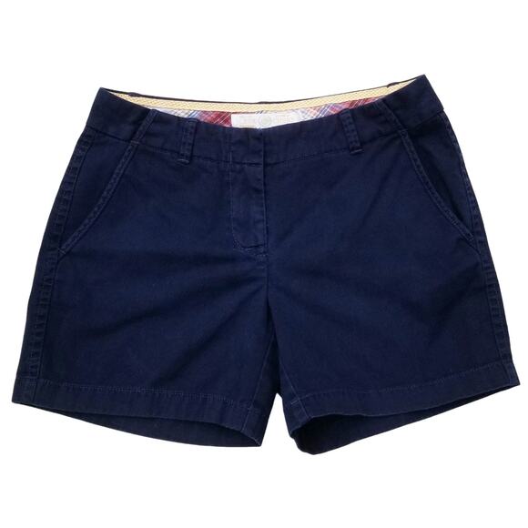 2 Pair Shorts J. CREW Size 2 Pink Multi Print Stretch Solid Navy Blue Khaki - Picture 4 of 13